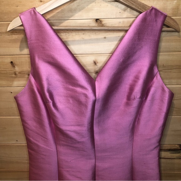 Rickie Freeman for Teri Jon || Pink Silk Sleeveless Midi Dress - Picture 3 of 11